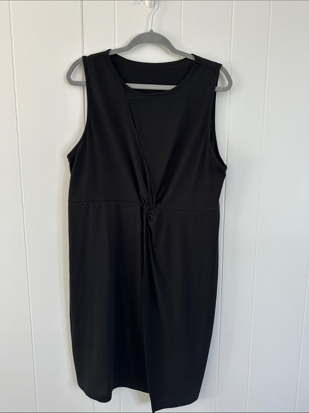 Sleeveless Black Twist-Front Women’s Dress